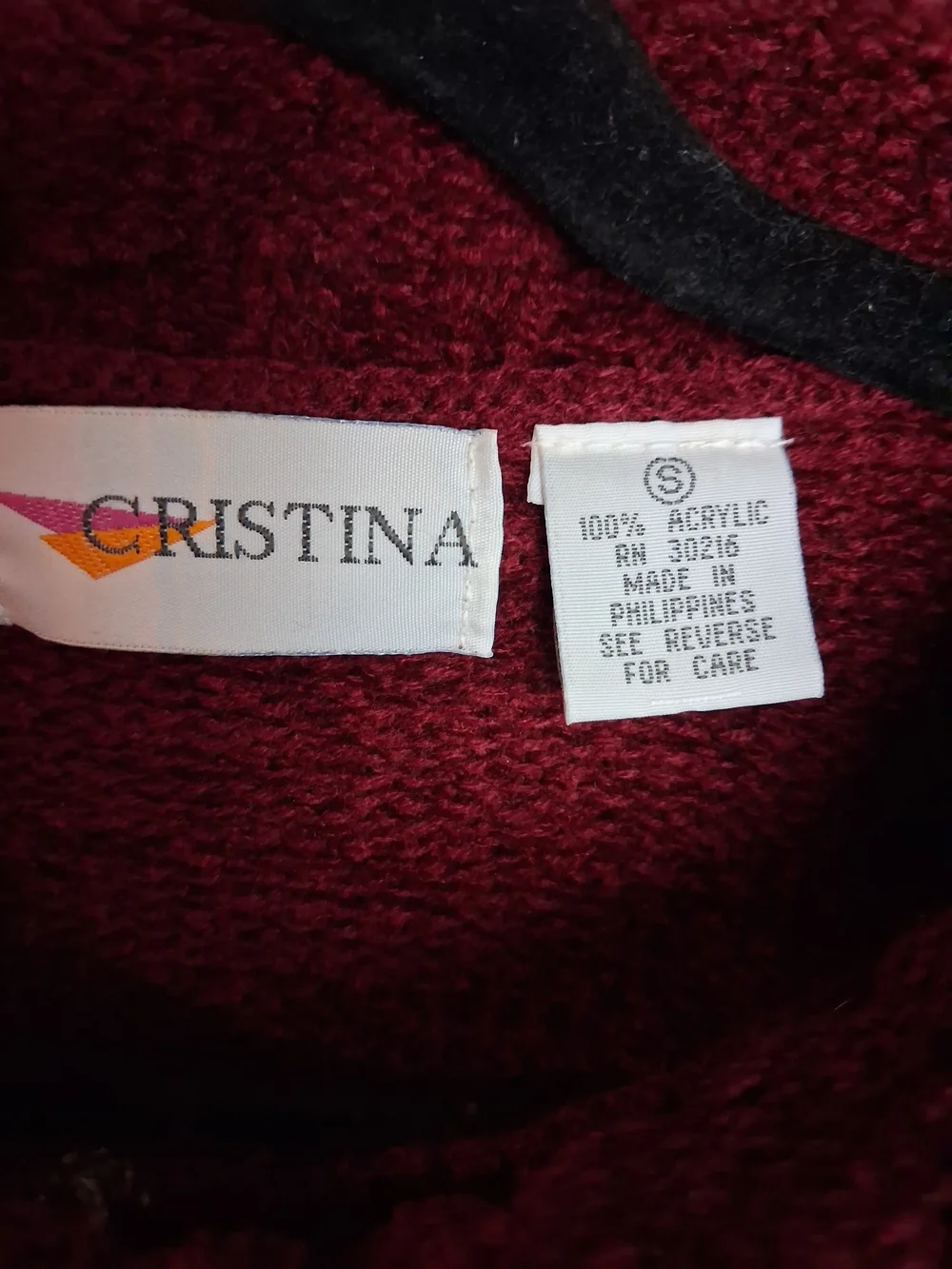 Christina Colorblock Turtleneck Sweater - Burgundy and Beige